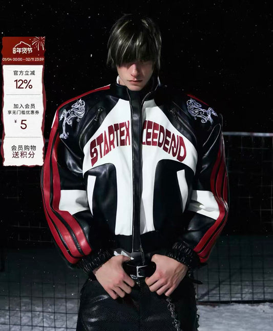 Stylish leather coat(Anchor development)