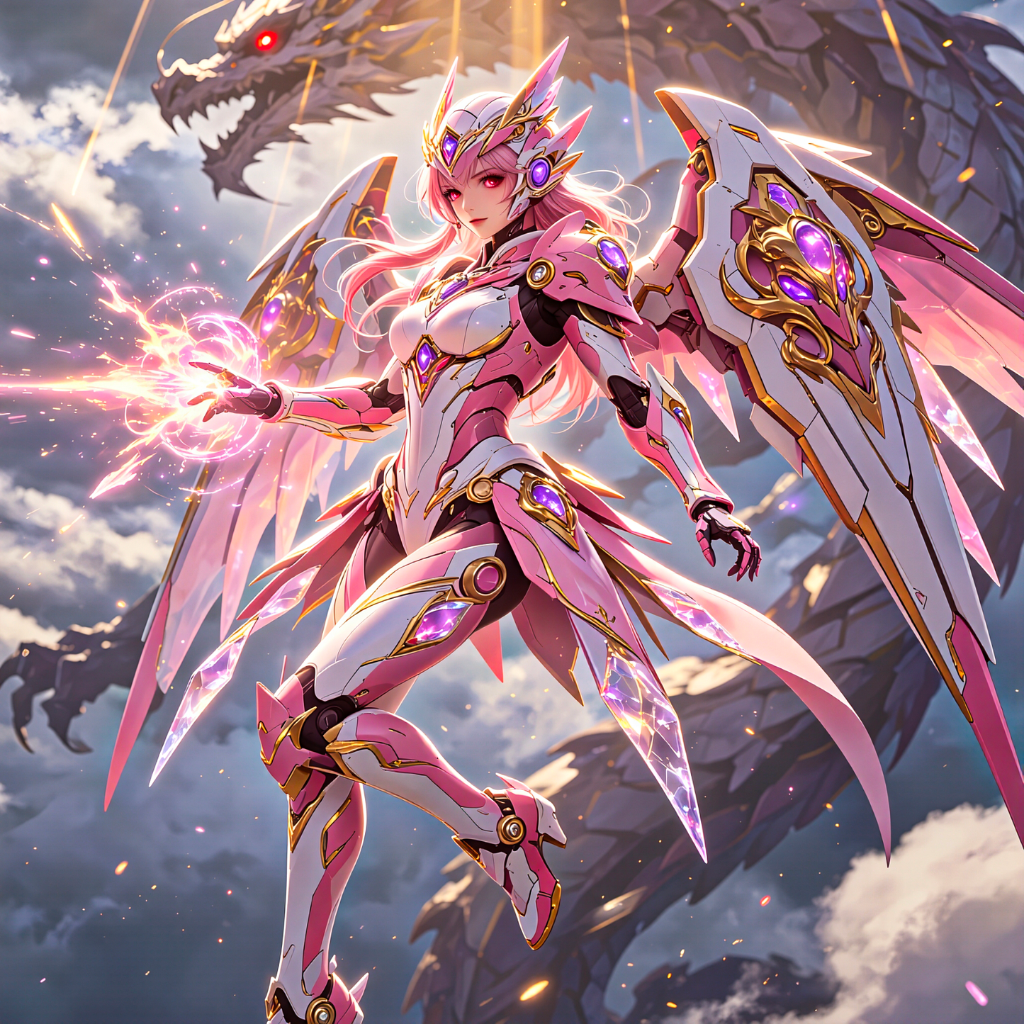 粉金机甲少女Pink Gold Mecha Girl(Anchor development)